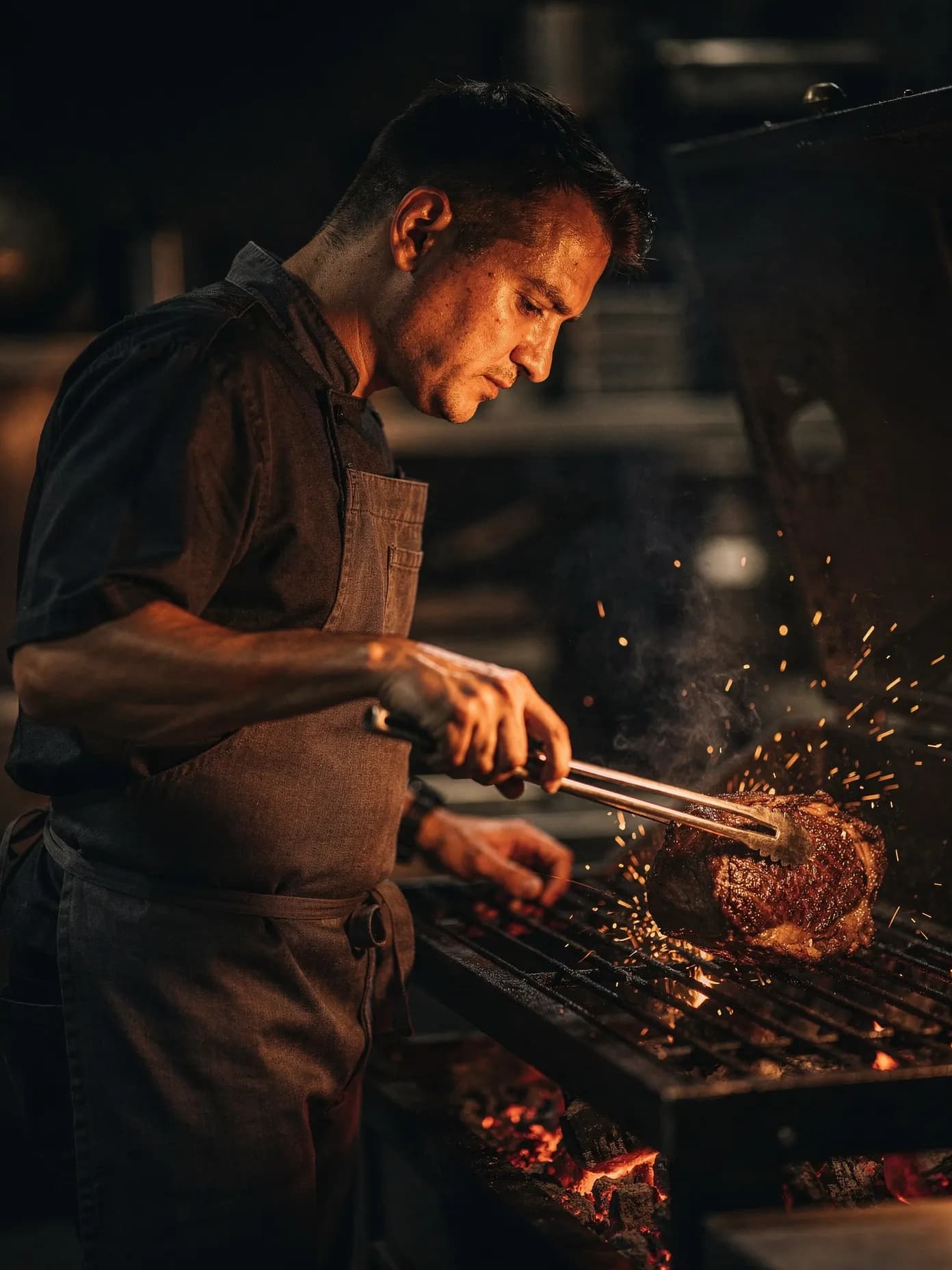 Küchenchef Jan Roth am Grill