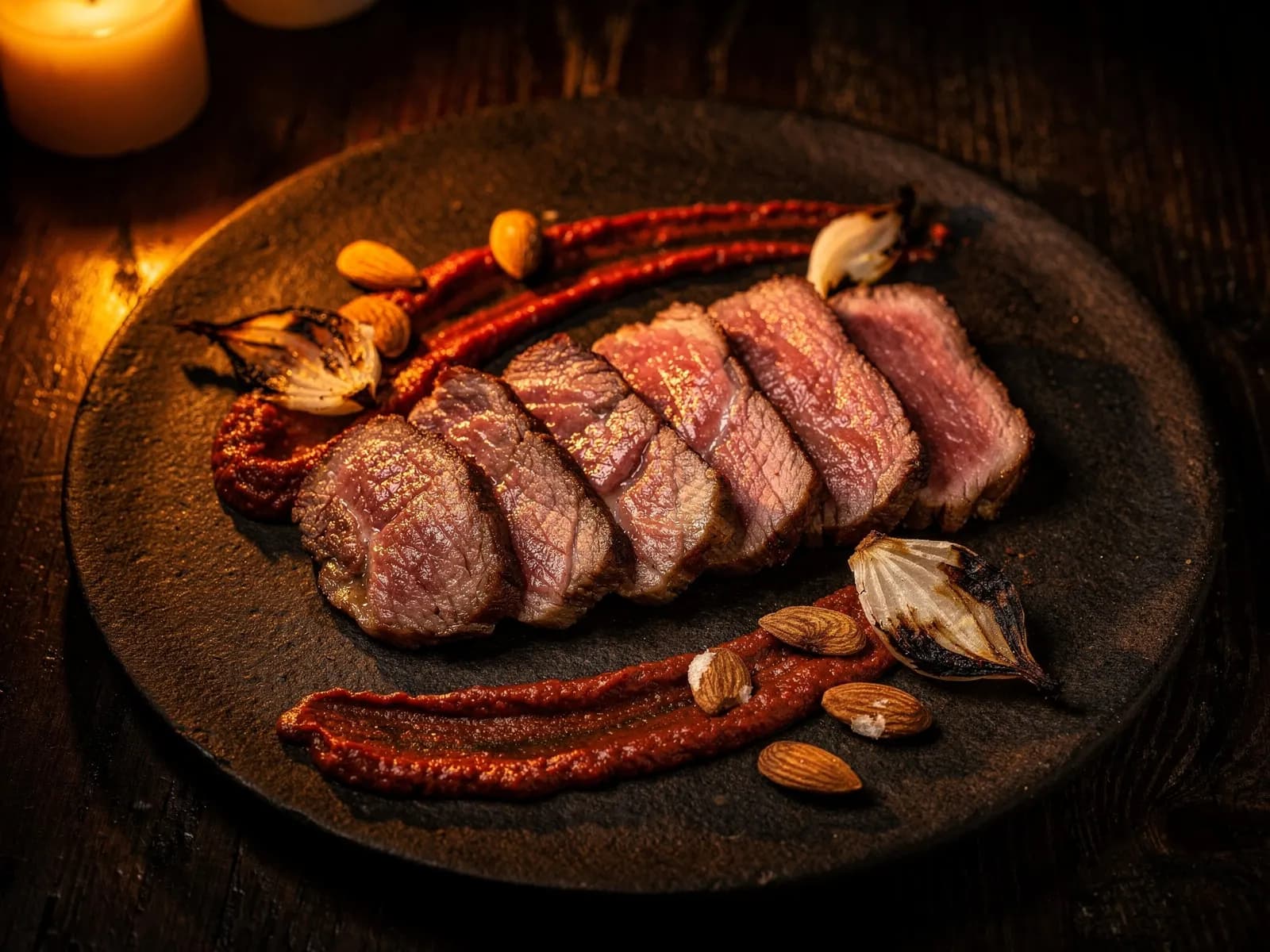 Iberico Presa, rosa, mit Romesco